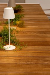 Casa Padrino tavolo da giardino di lusso naturale / bianco 253-384 x 110 x A. 75 cm - Tavolo da pranzo allungabile da giardino con piano in teak e gambe in alluminio - Mobili da giardino