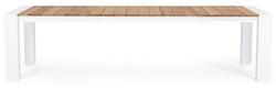 Casa Padrino tavolo da giardino di lusso naturale / bianco 228-294 x 100 x A. 75 cm - Tavolo da pranzo allungabile da giardino con piano in teak e gambe in alluminio - Mobili da giardino