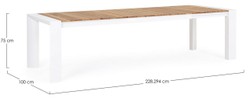 Casa Padrino tavolo da giardino di lusso naturale / bianco 228-294 x 100 x A. 75 cm - Tavolo da pranzo allungabile da giardino con piano in teak e gambe in alluminio - Mobili da giardino