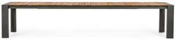 Casa Padrino table de jardin de luxe naturel / gris 253-384 x 110 x H. 75 cm - Table à manger de jardin extensible avec plateau en teck et pieds en aluminium - Mobilier de jardin et terrasse de luxe