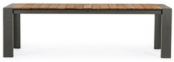Casa Padrino table de jardin de luxe naturel / gris 253-384 x 110 x H. 75 cm - Table à manger de jardin extensible avec plateau en teck et pieds en aluminium - Mobilier de jardin et terrasse de luxe