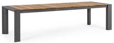 Ausziehbarer Luxus Teakholz Aluminium Garten Terrassen Tisch Esstisch Naturfarben Grau Extendable Luxury Teak Aluminum Garden Patio Table Dining Table Natural Gray
