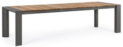 Casa Padrino table de jardin de luxe naturel / gris 228-294 x 100 x H. 75 cm - Table à manger de jardin extensible avec plateau en teck et pieds en aluminium - Mobilier de jardin et terrasse de luxe