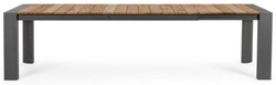 Casa Padrino table de jardin de luxe naturel / gris 228-294 x 100 x H. 75 cm - Table à manger de jardin extensible avec plateau en teck et pieds en aluminium - Mobilier de jardin et terrasse de luxe