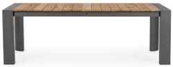 Casa Padrino table de jardin de luxe naturel / gris 228-294 x 100 x H. 75 cm - Table à manger de jardin extensible avec plateau en teck et pieds en aluminium - Mobilier de jardin et terrasse de luxe