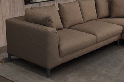 Casa Padrino Luxus Ecksofa Braun / Schwarz 313 x 178 x H. 73 cm - Wohnzimmer Sofa - Wohnzimmer Möbel - Luxus Möbel - Luxus Wohnzimmer Einrichtung
