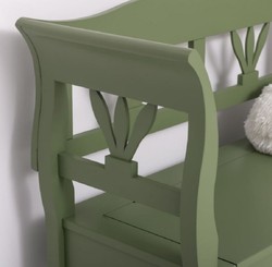 Casa Padrino banc style campagnard vert 117 x 48 x H. 92 cm - Banc en bois massif avec espace de rangement - Meuble en bois massif - Meuble style campagnard