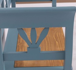 Landhausstil Massivholz Sitzbank mit Stauraum Hellblau Braun Country Style Solid Wood Bench with Storage Space Light Blue Brown