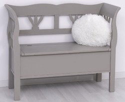 Casa Padrino country style bench antique gray 117 x 48 x H. 92 cm - Solid wood bench with storage space - Solid wood furniture - Country style furniture - Country style furnishings