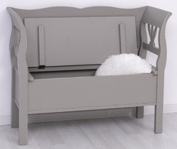 Casa Padrino country style bench antique gray 117 x 48 x H. 92 cm - Solid wood bench with storage space - Solid wood furniture - Country style furniture - Country style furnishings