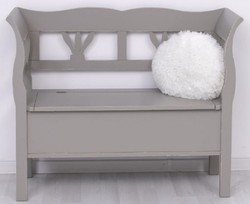 Casa Padrino country style bench antique gray 117 x 48 x H. 92 cm - Solid wood bench with storage space - Solid wood furniture - Country style furniture - Country style furnishings