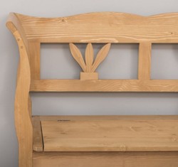 Casa Padrino banc style campagnard naturel 117 x 48 x H. 92 cm - Banc en bois massif avec espace de rangement - Meuble en bois massif - Meuble style campagnard