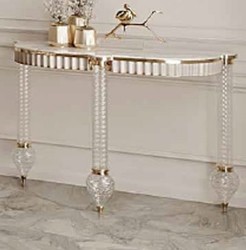 Luxus Art Deco Konsole Konsolentisch Weiß Gold Luxury Art Deco Console Console Table White Gold