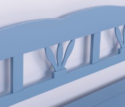 Casa Padrino panca in stile country azzurro antico 163 x 48 x A. 92 cm - Panca in legno massello con vano contenitore - Mobili in legno massello - Mobili in stile country - Arredi stile country