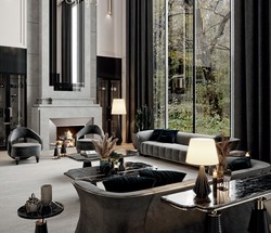 Casa Padrino tavolo da salotto di lusso nero / oro 150 x 80 x A. 42,5 cm - Tavolo da soggiorno con piano in marmo artificiale - Mobili soggiorno di lusso - Mobili hotel - Interni di lusso