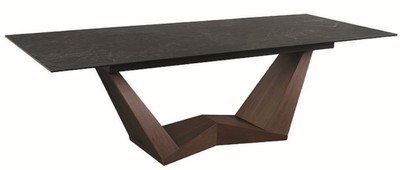 Casa Padrino tavolo da pranzo di design nero / marrone 200-250 x 98 x A. 76 cm - Tavolo da pranzo allungabile con piano in vetroceramica - Mobili sala da pranzo - Mobili design