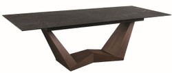 Casa Padrino tavolo da pranzo di design nero / marrone 200-250 x 98 x A. 76 cm - Tavolo da pranzo allungabile con piano in vetroceramica - Mobili sala da pranzo - Mobili design