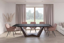 Casa Padrino tavolo da pranzo di design nero / marrone 200-250 x 98 x A. 76 cm - Tavolo da pranzo allungabile con piano in vetroceramica - Mobili sala da pranzo - Mobili design