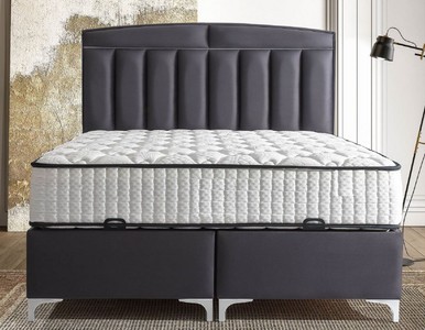 Luxus Bett Doppelbett mit Matratze Lila Weiß Luxury Bed Double Bed with Mattress Purple White