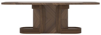 Casa Padrino luxury dining table brown / beige 240 x 100 x H. 80 cm - Solid wood dining room table with marble top - Dining room furniture - Luxury furniture - Luxury dining room furnishings