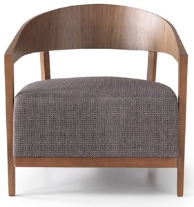 Casa Padrino luxury armchair brown / gray 70 x 63 x H. 70 cm - Living room armchair with curved backrest - Hotel armchair - Living room furniture - Luxury furniture - Luxury furnishings