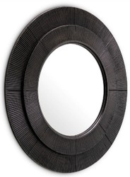 Casa Padrino espejo de pared de lujo bronce Ø 90 cm - Espejo de salón redondo - Espejo de dormitorio - Espejo de armario - Muebles de lujo