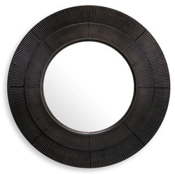 Casa Padrino espejo de pared de lujo bronce Ø 90 cm - Espejo de salón redondo - Espejo de dormitorio - Espejo de armario - Muebles de lujo