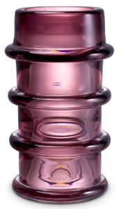 Casa Padrino luxury glass vase pink Ø 16 x H. 29.5 cm - Mouth blown flower vase - Round decorative flower vase - Decorative accessories - Decorative glass vases - Luxury accessories