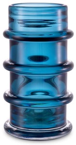 Casa Padrino luxury glass vase blue Ø 16 x H. 29.5 cm - Mouth blown flower vase - Round decorative flower vase - Decorative accessories - Decorative glass vases - Luxury accessories