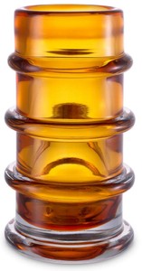 Casa Padrino luxury glass vase amber Ø 16 x H. 29.5 cm - Mouth blown flower vase - Round decorative flower vase - Decorative accessories - Decorative glass vases - Luxury accessories