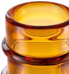 Runde Luxus Deko Glas Vase Blumenvase Bernstein Round Luxury Deco Glass Vase Flower Vase Amber
