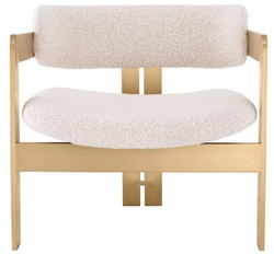 Casa Padrino fauteuil de luxe crème / laiton 70 x 70 x H. 68 cm - Fauteuil de salon - Fauteuil d'hôtel - Mobilier de salon - Mobilier de luxe - Ameublement de salon - Ameublement de luxe