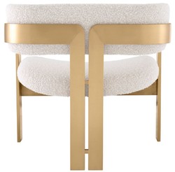 Casa Padrino fauteuil de luxe crème / laiton 70 x 70 x H. 68 cm - Fauteuil de salon - Fauteuil d'hôtel - Mobilier de salon - Mobilier de luxe - Ameublement de salon - Ameublement de luxe