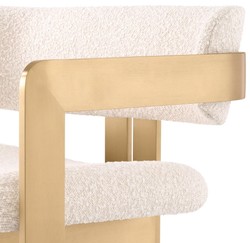 Casa Padrino fauteuil de luxe crème / laiton 70 x 70 x H. 68 cm - Fauteuil de salon - Fauteuil d'hôtel - Mobilier de salon - Mobilier de luxe - Ameublement de salon - Ameublement de luxe