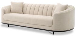 Casa Padrino canapé de luxe beige / noir 240 x 96 x H. 74,5 cm - Canapé de salon avec 2 coussins - Meuble de salon - Meuble de luxe - Ameublement de salon - Ameublement de luxe - Qualité de luxe