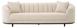 Casa Padrino canapé de luxe beige / noir 240 x 96 x H. 74,5 cm - Canapé de salon avec 2 coussins - Meuble de salon - Meuble de luxe - Ameublement de salon - Ameublement de luxe - Qualité de luxe
