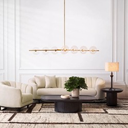 Casa Padrino canapé de luxe beige / noir 240 x 96 x H. 74,5 cm - Canapé de salon avec 2 coussins - Meuble de salon - Meuble de luxe - Ameublement de salon - Ameublement de luxe - Qualité de luxe
