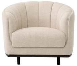 Casa Padrino luxury armchair beige / black 87 x 86 x H. 74.5 cm - Living room armchair - Hotel armchair - Living room furniture - Hotel furniture - Luxury furniture - Living room furniture