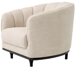 Casa Padrino luxury armchair beige / black 87 x 86 x H. 74.5 cm - Living room armchair - Hotel armchair - Living room furniture - Hotel furniture - Luxury furniture - Living room furniture