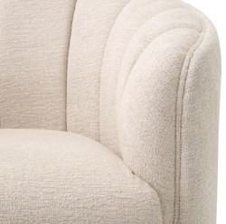 Casa Padrino luxury armchair beige / black 87 x 86 x H. 74.5 cm - Living room armchair - Hotel armchair - Living room furniture - Hotel furniture - Luxury furniture - Living room furniture