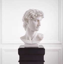 Casa Padrino Luxury Art Nouveau marble bust white 41.5 x 25.5 x H. 66 cm - Decorative sculpture made of high quality marble - Baroque & Art Nouveau decorative accessories - Luxury quality