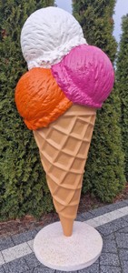 Casa Padrino luxury decorative ice cream cone multicolored H. 185 cm - Large decorative ice cream - XXL deco ice cream - Gastronomy decoration - Ice cream parlor decoration - Restaurant decoration
