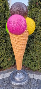 Casa Padrino luxury decorative ice cream cone multicolored H. 175 cm - Large decorative ice cream - XXL deco ice cream - Gastronomy decoration - Ice cream parlor decoration - Restaurant decoration