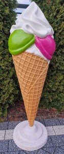 Casa Padrino luxury decorative ice cream cone colorful H. 185 cm - Large decorative ice cream - XXL deco ice cream - Gastronomy decoration - Ice cream parlor decoration - Restaurant decoration