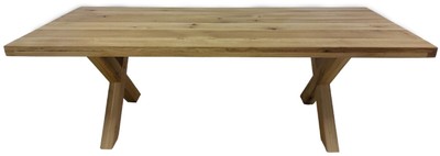 Casa Padrino table à manger de luxe en bois massif naturel 240 x 100 x H. 78 cm - Table de cuisine rectangulaire - Meuble de salle à manger - Meuble en bois massif - Meuble de luxe