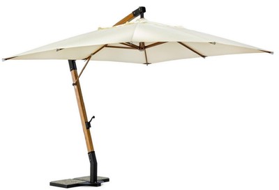 Casa Padrino parasol porte à faux de luxe avec support marron / noir / crème 400 x 300 x H. 320 cm - Parasol de jardin - Parasol de patio - Parasol de balcon - Accessoires de balcon terrasse jardin