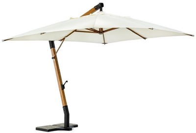 Casa Padrino parasol porte à faux de luxe avec support marron / noir / crème 300 x 300 x H. 320 cm - Parasol de jardin - Parasol de patio - Parasol de balcon - Accessoires de balcon terrasse jardin