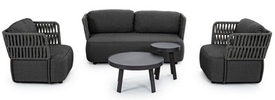 Casa Padrino Luxus Gartensofa Anthrazit / Grau / Schwarz 167 x 86 x H. 79 cm - Wetterbeständiges Garten Sofa - Terrassen Sofa - Garten Möbel - Terrassen Möbel - Outdoor Möbel