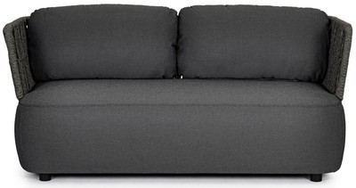 Casa Padrino Luxus Gartensofa Anthrazit / Grau / Schwarz 167 x 86 x H. 79 cm - Wetterbeständiges Garten Sofa - Terrassen Sofa - Garten Möbel - Terrassen Möbel - Outdoor Möbel