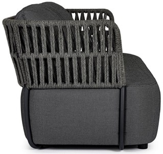 Casa Padrino Luxus Gartensofa Anthrazit / Grau / Schwarz 167 x 86 x H. 79 cm - Wetterbeständiges Garten Sofa - Terrassen Sofa - Garten Möbel - Terrassen Möbel - Outdoor Möbel
